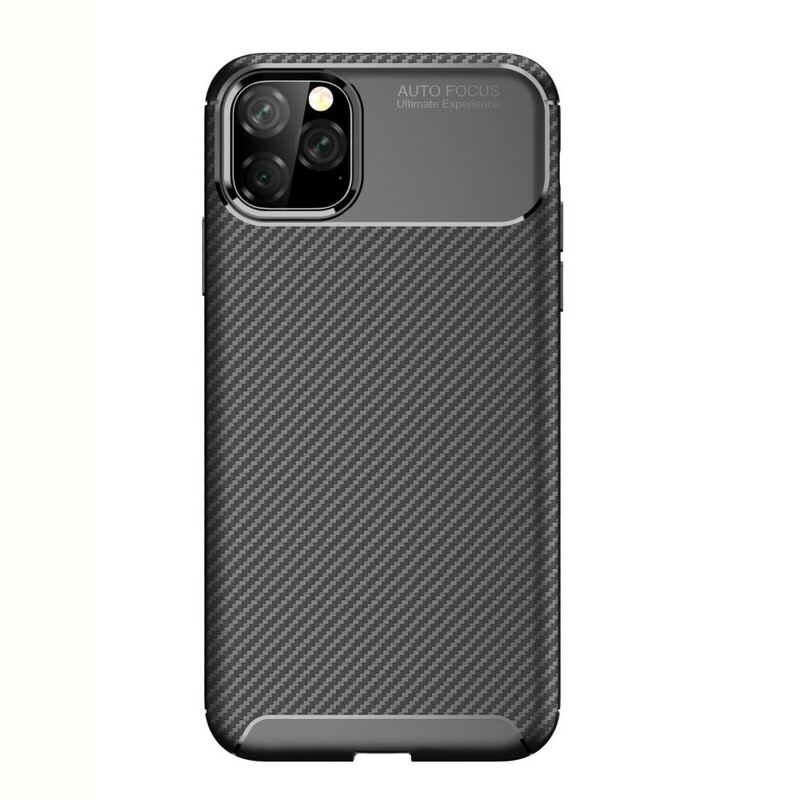 Capa Para iPhone 11 Pro Max Textura Flexível De Fibra De Carbono