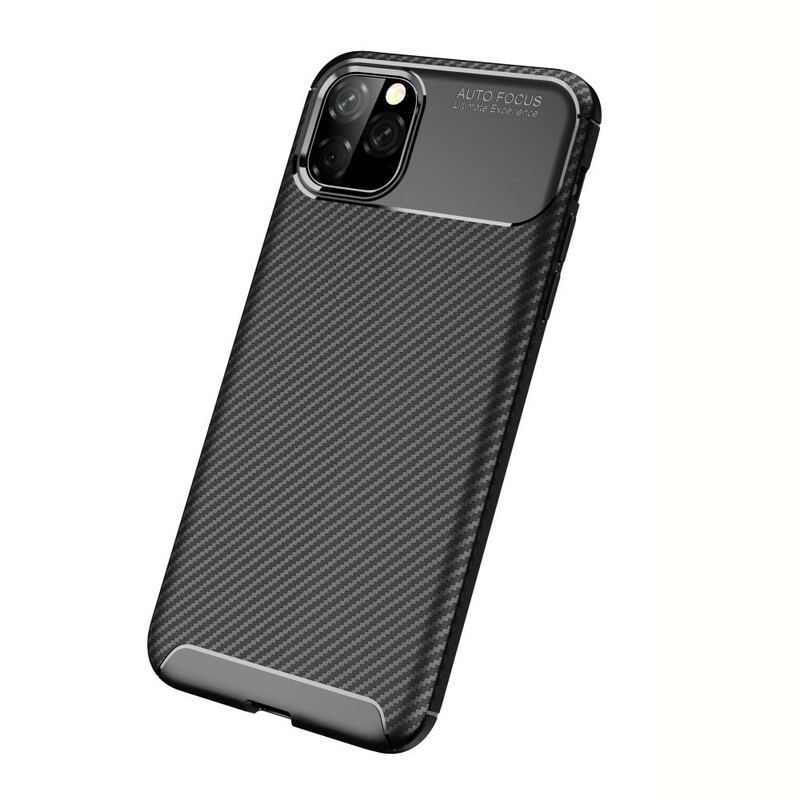 Capa Para iPhone 11 Pro Max Textura Flexível De Fibra De Carbono