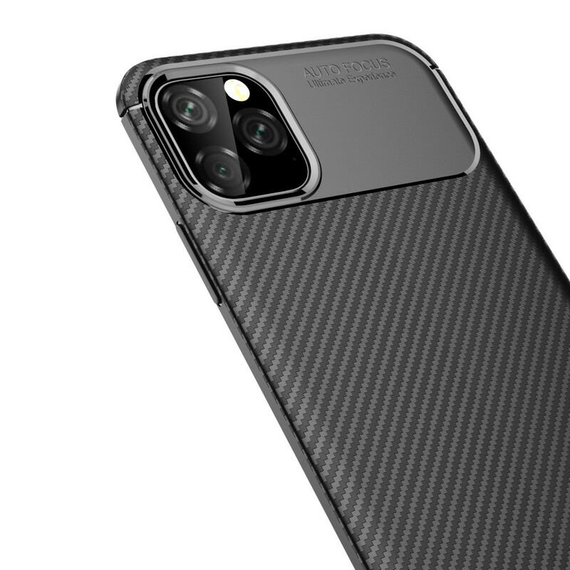 Capa Para iPhone 11 Pro Max Textura Flexível De Fibra De Carbono