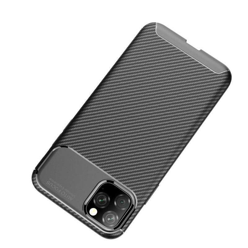 Capa Para iPhone 11 Pro Max Textura Flexível De Fibra De Carbono