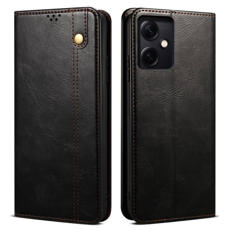 Capa De Celular Para Xiaomi Redmi Note 12 5G Flip Couro Sintético Encerado