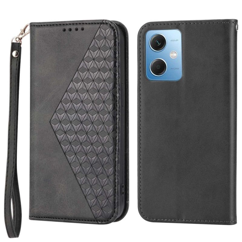 Capa De Celular Para Xiaomi Redmi Note 12 5G Flip Estilo Couro Padrão 3d