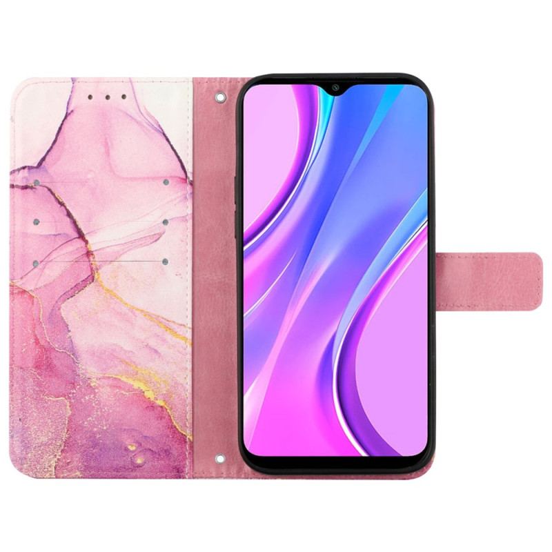 Capa De Couro Para Xiaomi Redmi Note 12 5G Alça De Ombro De Mármore