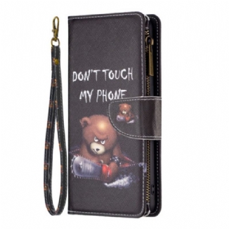 Capa De Couro Para Xiaomi Redmi Note 12 5G Bolsa Urso Perigoso