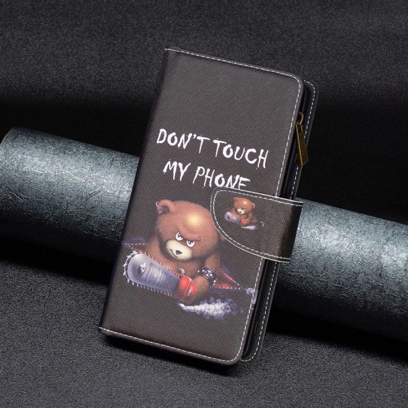 Capa De Couro Para Xiaomi Redmi Note 12 5G Bolsa Urso Perigoso