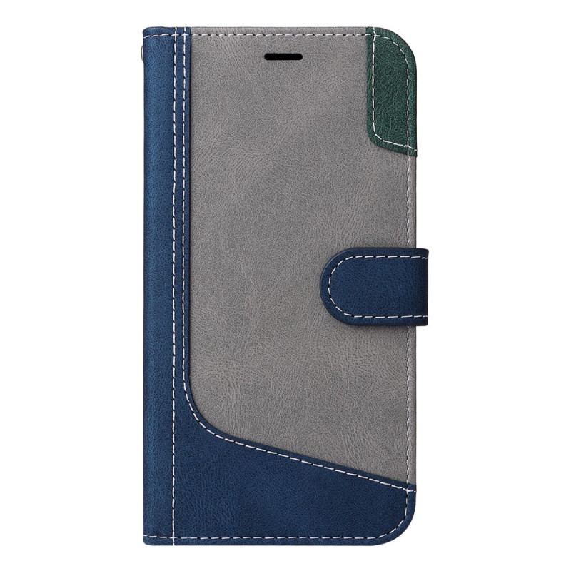 Capa De Couro Para Xiaomi Redmi Note 12 5G De Cordão Cinta Tricolor