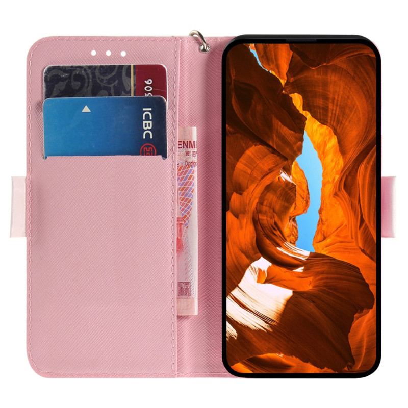 Capa De Couro Para Xiaomi Redmi Note 12 5G De Cordão Esquilos Fio Dental