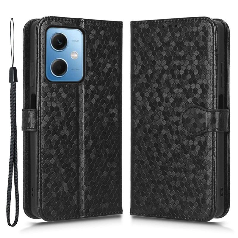 Capa De Couro Para Xiaomi Redmi Note 12 5G De Cordão Padrão 3d Strappy