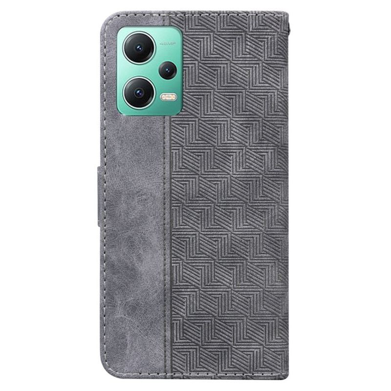 Capa De Couro Para Xiaomi Redmi Note 12 5G De Cordão Padrão De Tiras