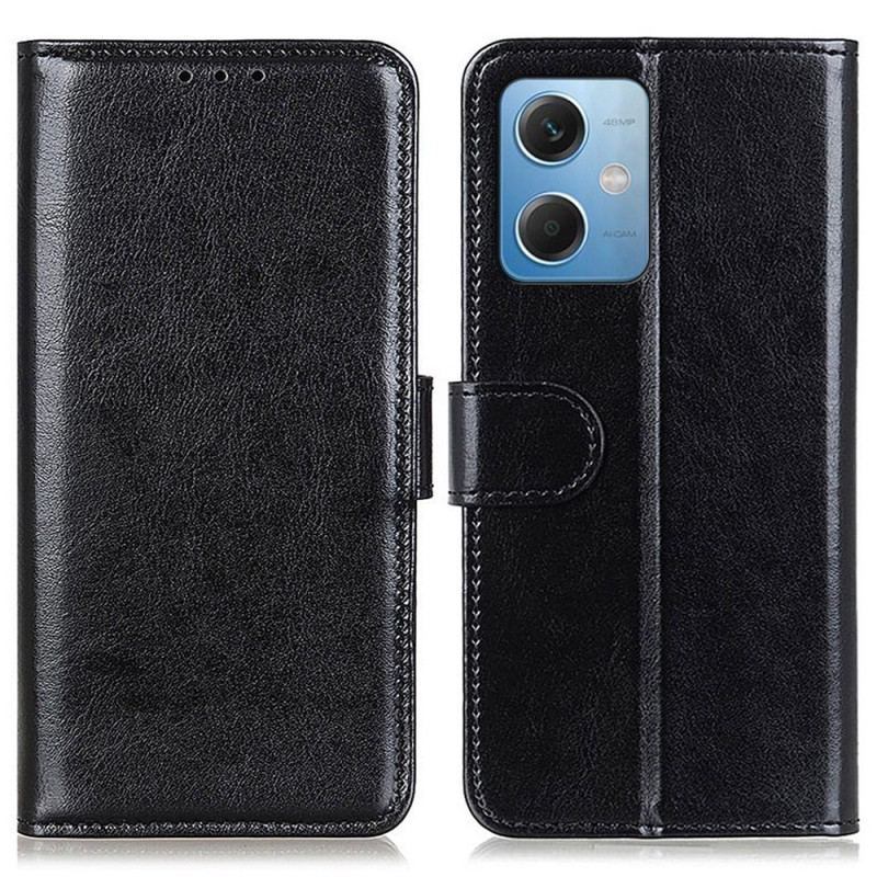 Capa De Couro Para Xiaomi Redmi Note 12 5G Couro Envernizado Falso