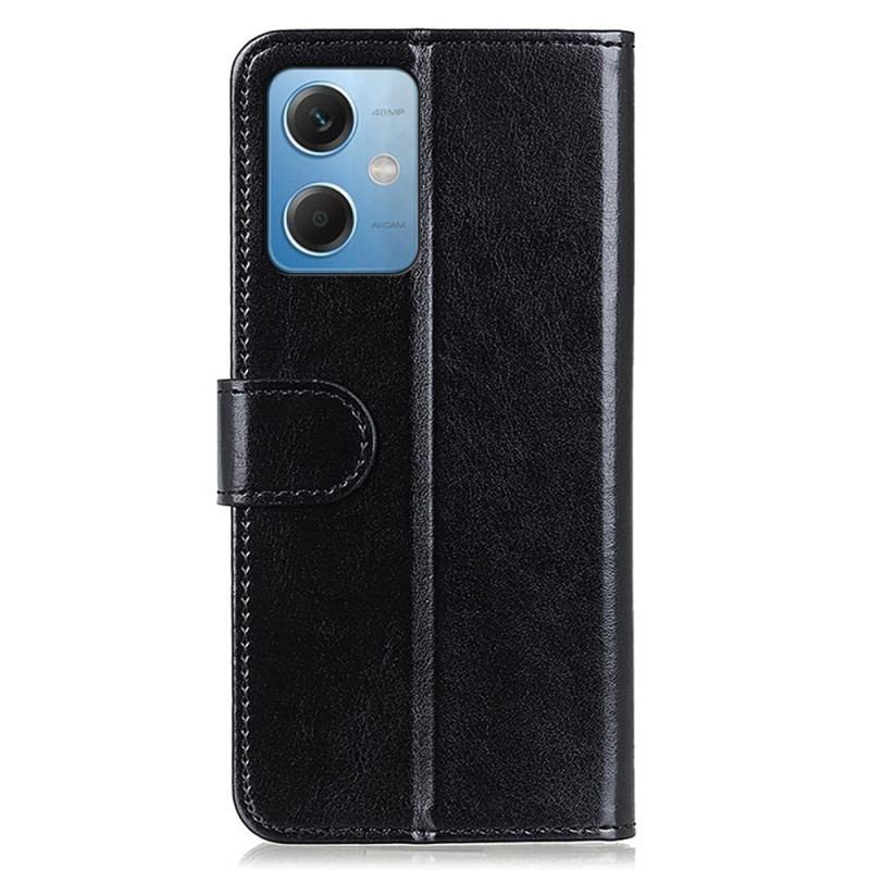 Capa De Couro Para Xiaomi Redmi Note 12 5G Couro Envernizado Falso