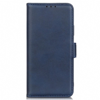 Capa De Couro Para Xiaomi Redmi Note 12 5G Fecho Duplo