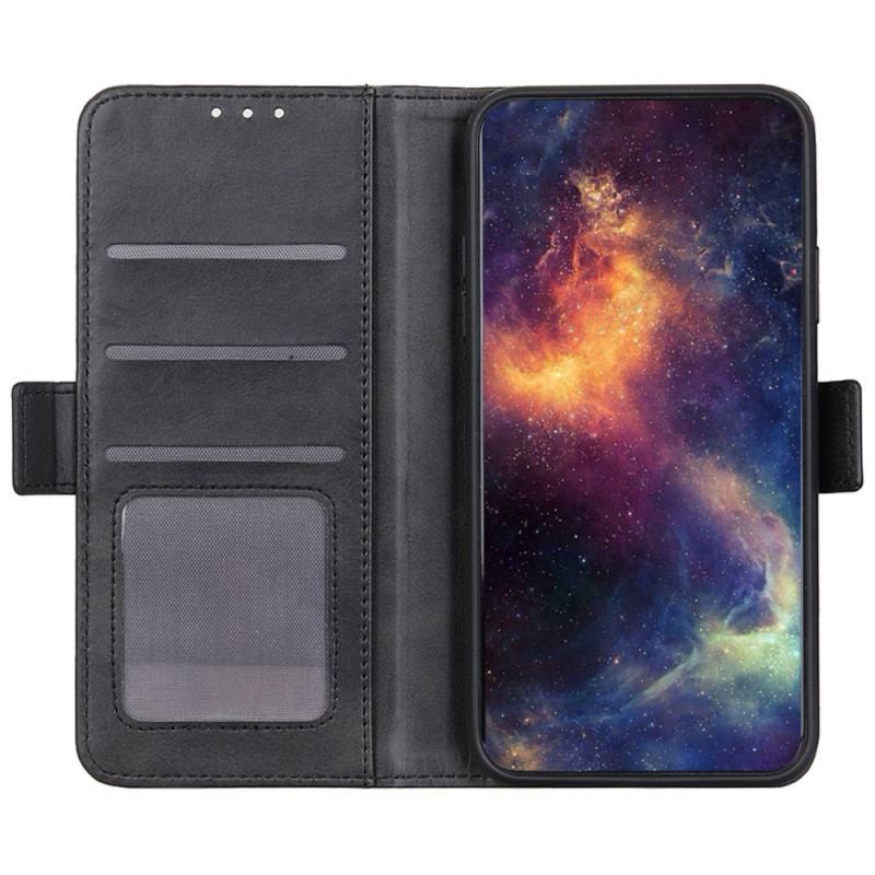 Capa De Couro Para Xiaomi Redmi Note 12 5G Fecho Duplo