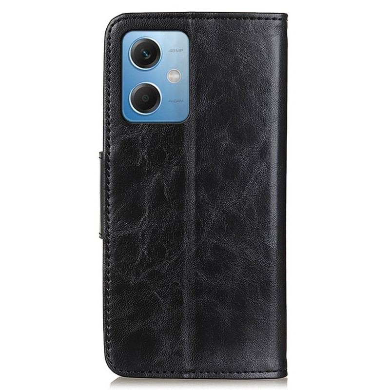 Capa De Couro Para Xiaomi Redmi Note 12 5G Fecho Magnético Reversível