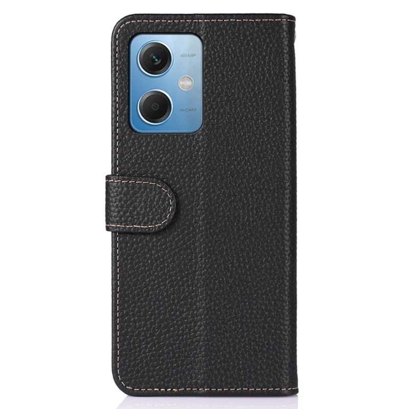 Capa De Couro Para Xiaomi Redmi Note 12 5G Khazneh Lichia Couro