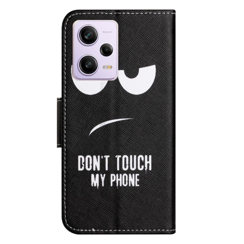 Capa De Couro Para Xiaomi Redmi Note 12 5G Não Toque No Meu Telefone