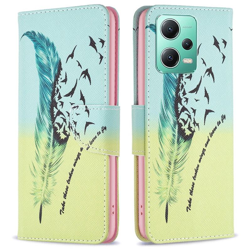 Capa De Couro Para Xiaomi Redmi Note 12 5G Pena