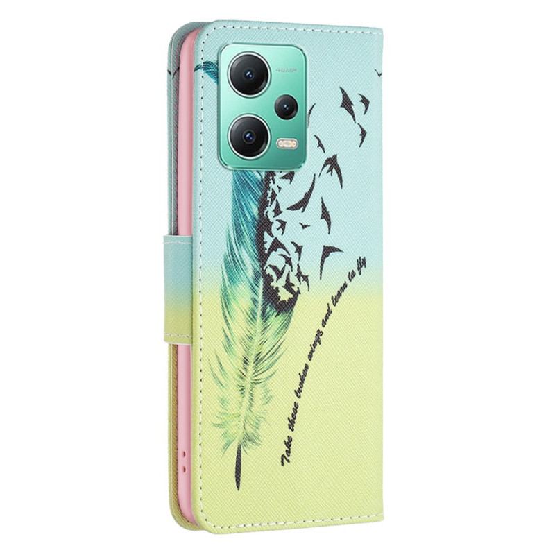 Capa De Couro Para Xiaomi Redmi Note 12 5G Pena