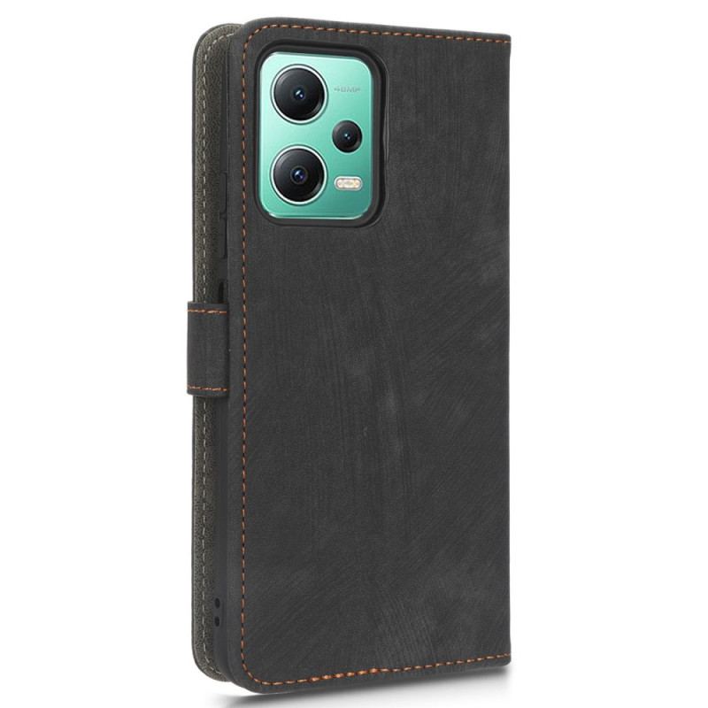 Capa Em Pele Para Xiaomi Redmi Note 12 5G Couro Falso Vintage