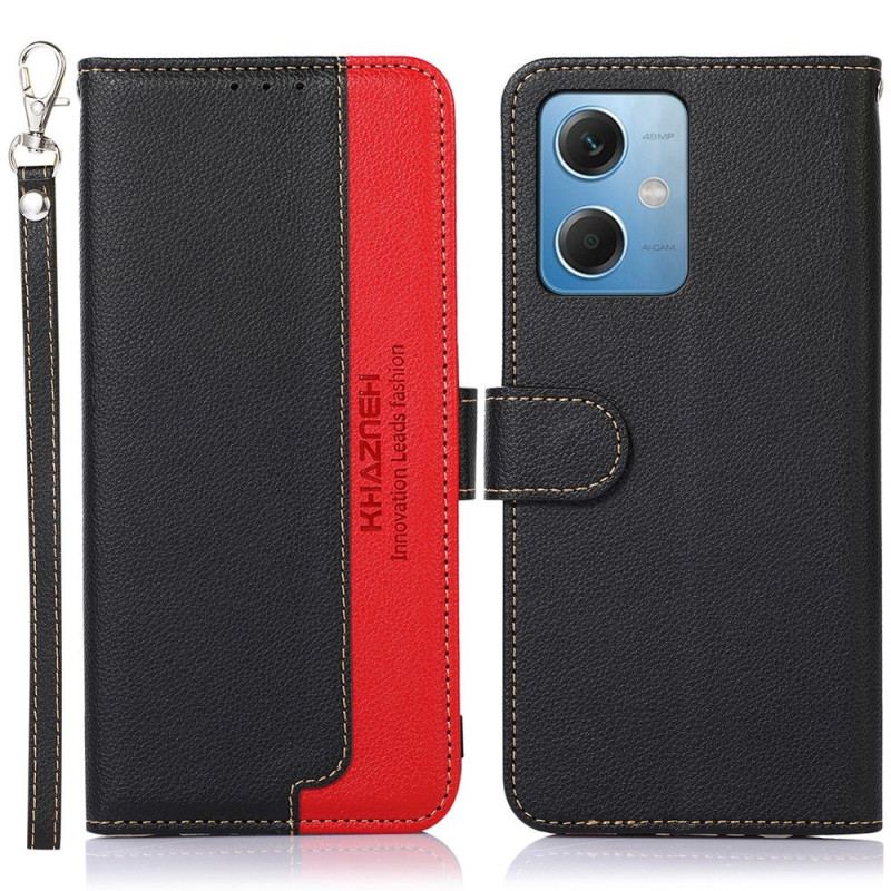 Capa Em Pele Para Xiaomi Redmi Note 12 5G Rfid Khazneh