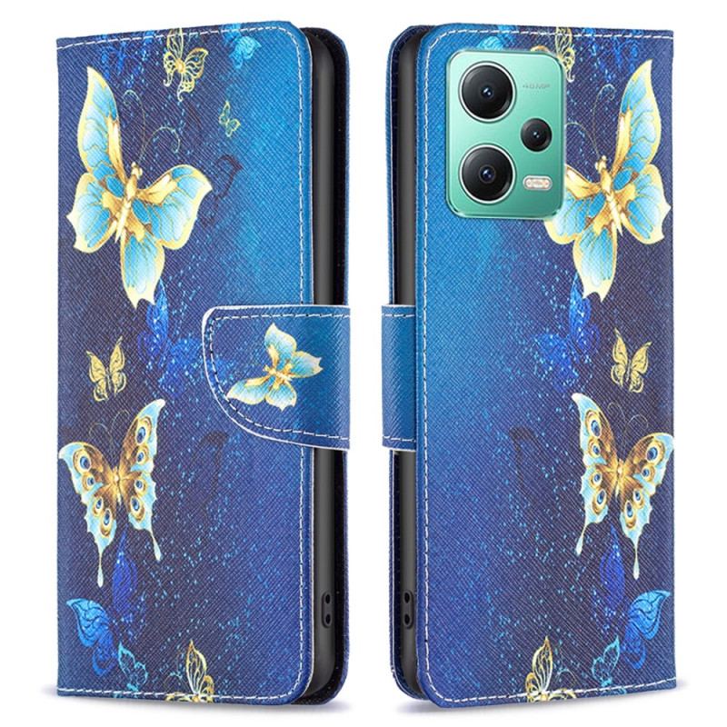 Capa Flip Para Xiaomi Redmi Note 12 5G As Borboletas