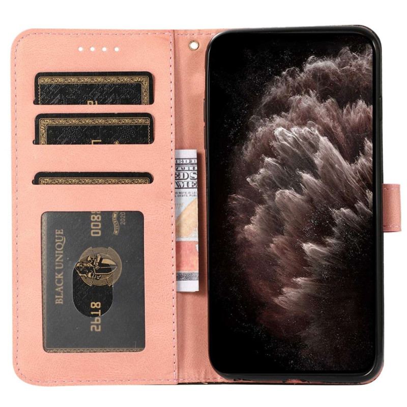 Capa Flip Para Xiaomi Redmi Note 12 5G De Cordão Correia De Dois Tons