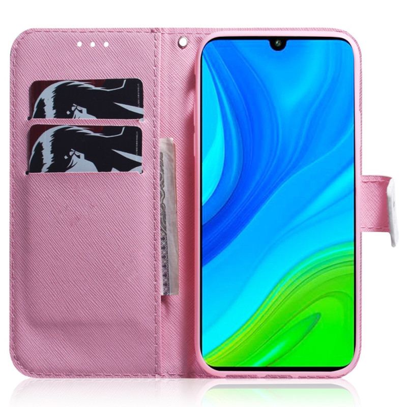 Capa Flip Para Xiaomi Redmi Note 12 5G De Cordão Flor De Alça Antiga