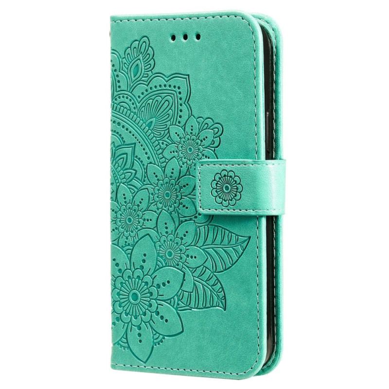 Capa Flip Para Xiaomi Redmi Note 12 5G De Cordão Mandala De Flor De Alça