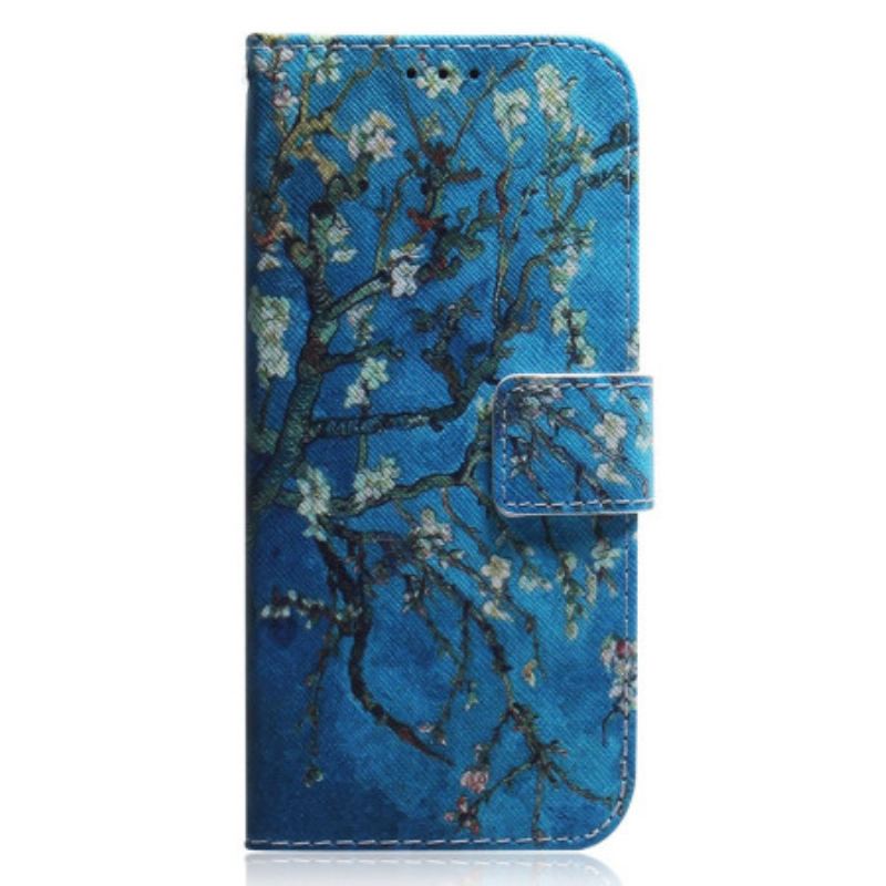 Capa Flip Para Xiaomi Redmi Note 12 5G De Cordão Pintura De Galho De Cinta