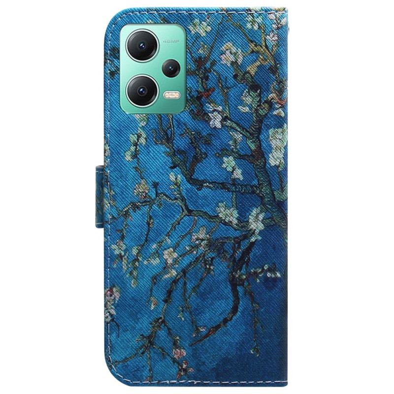 Capa Flip Para Xiaomi Redmi Note 12 5G De Cordão Pintura De Galho De Cinta