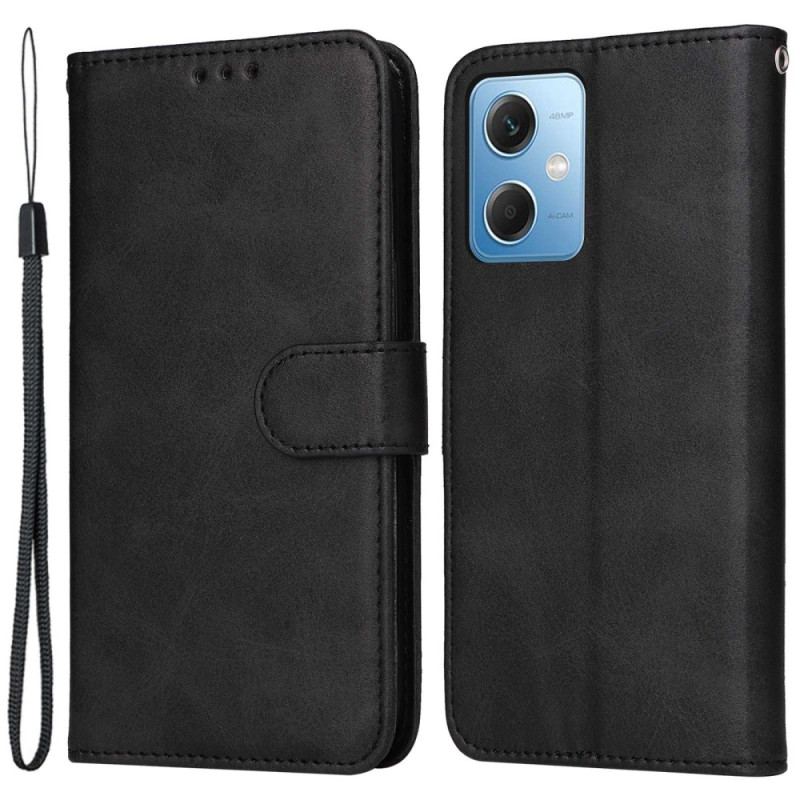 Capa Flip Para Xiaomi Redmi Note 12 5G De Cordão Simples Com Alça