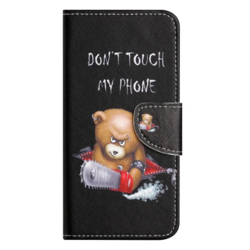 Capa Flip Para Xiaomi Redmi Note 12 5G De Cordão Urso Tanga Perigoso