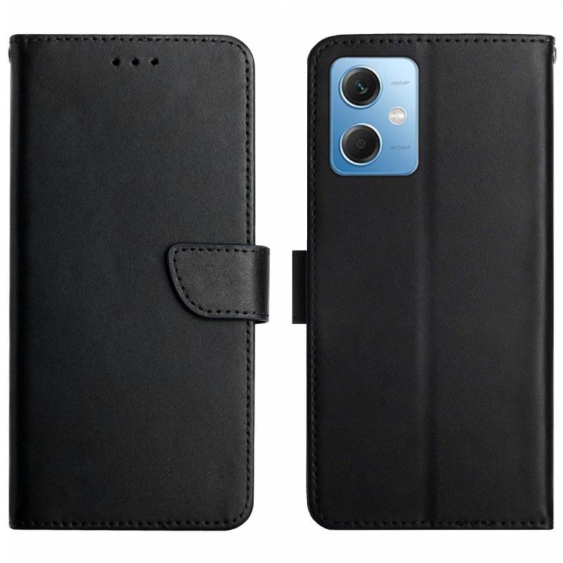 Capa Flip Para Xiaomi Redmi Note 12 5G Couro Napa Genuíno