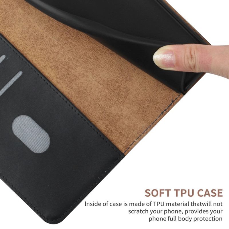 Capa Flip Para Xiaomi Redmi Note 12 5G Couro Napa Genuíno