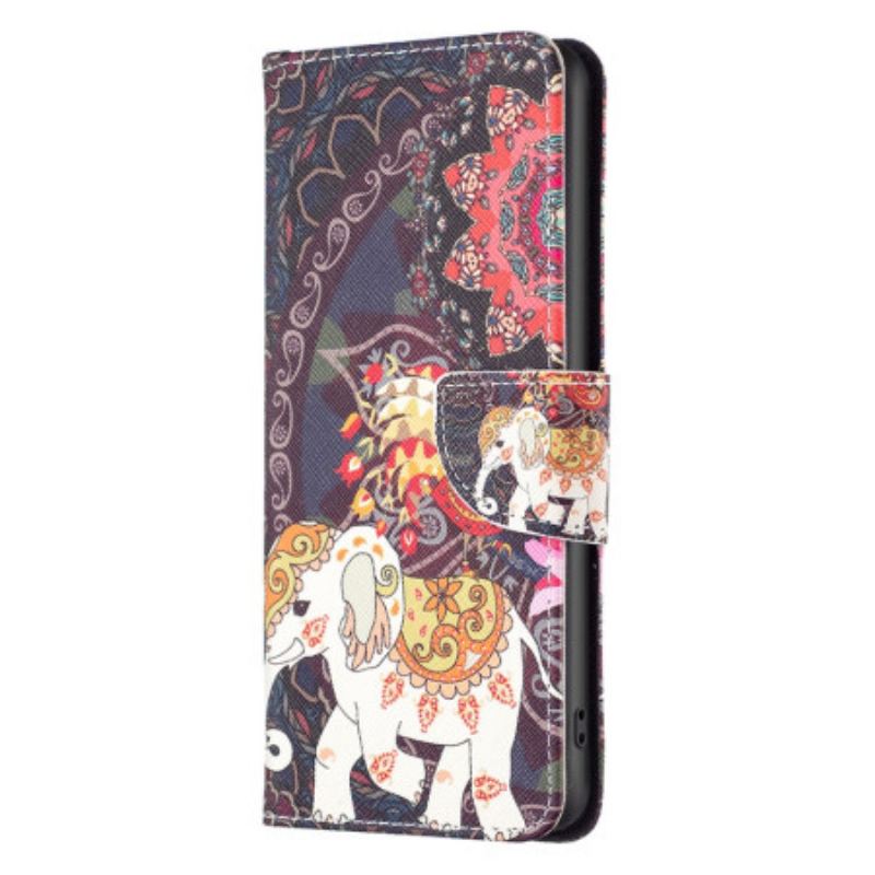 Capa Flip Para Xiaomi Redmi Note 12 5G Elefante Tribal