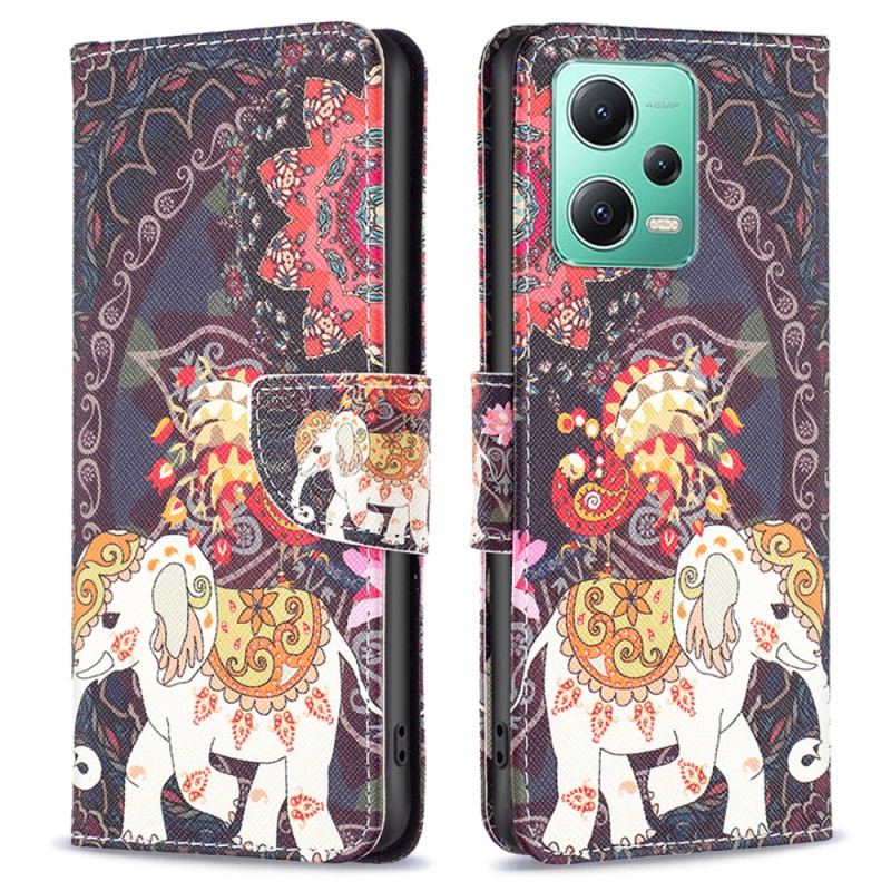 Capa Flip Para Xiaomi Redmi Note 12 5G Elefante Tribal