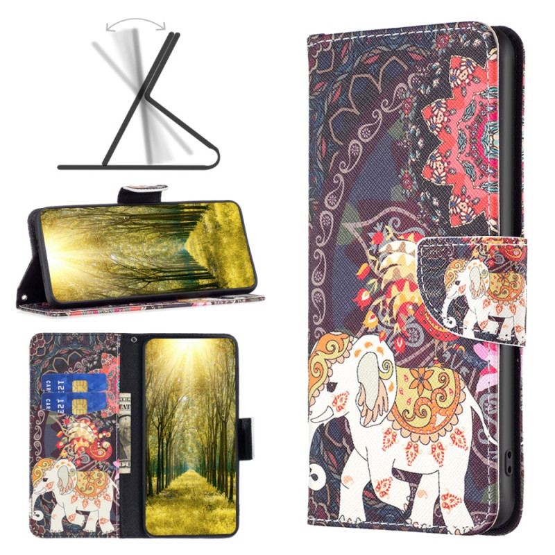 Capa Flip Para Xiaomi Redmi Note 12 5G Elefante Tribal