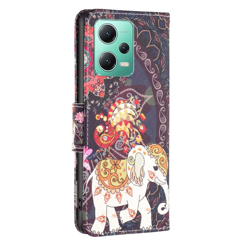 Capa Flip Para Xiaomi Redmi Note 12 5G Elefante Tribal