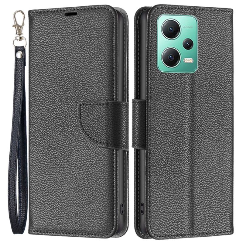 Capa Flip Para Xiaomi Redmi Note 12 5G Fecho Oblíquo De Lichia