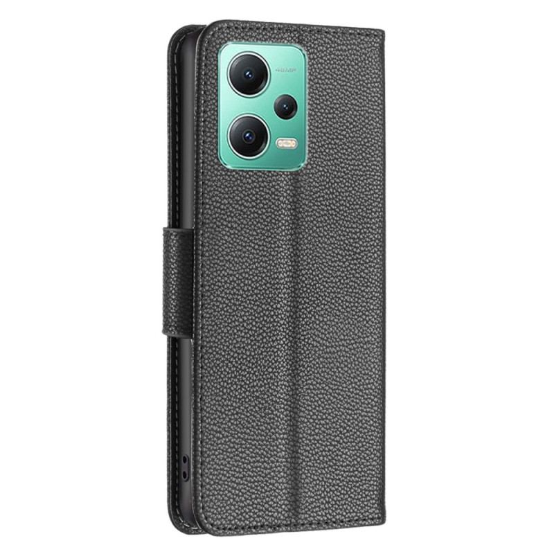 Capa Flip Para Xiaomi Redmi Note 12 5G Fecho Oblíquo De Lichia