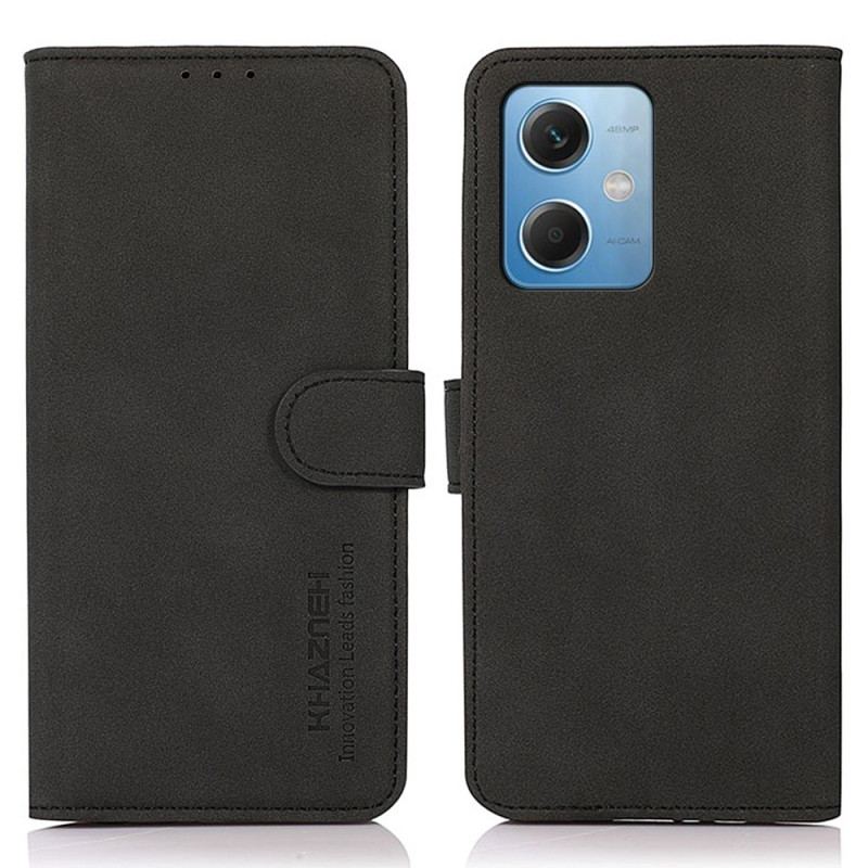 Capa Flip Para Xiaomi Redmi Note 12 5G Khazneh Moda Efeito Couro