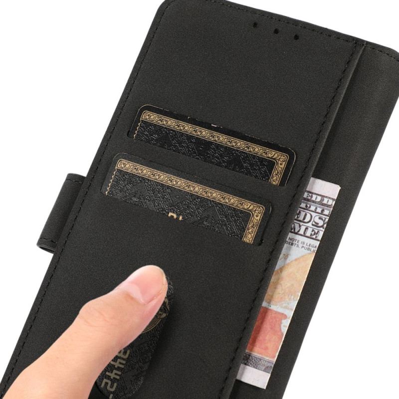 Capa Flip Para Xiaomi Redmi Note 12 5G Khazneh Moda Efeito Couro