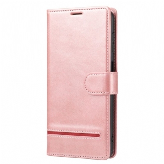 Capa Flip Para Xiaomi Redmi Note 12 5G Linha Efeito Couro