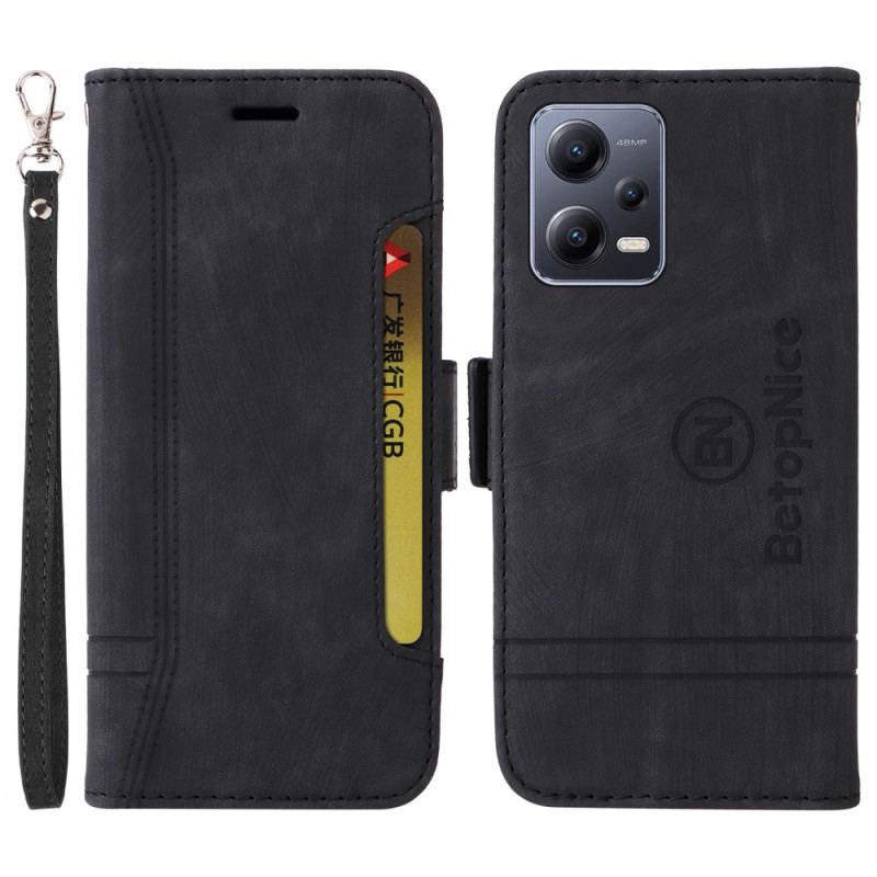 Capa Flip Para Xiaomi Redmi Note 12 5G Porta-cartões Frontal Betopnice