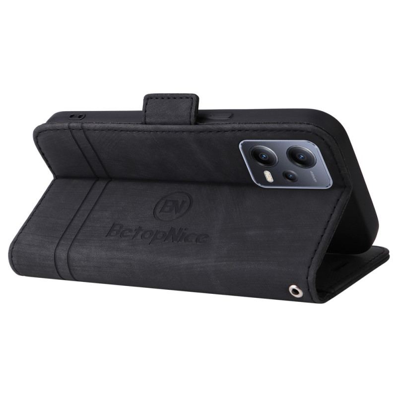 Capa Flip Para Xiaomi Redmi Note 12 5G Porta-cartões Frontal Betopnice