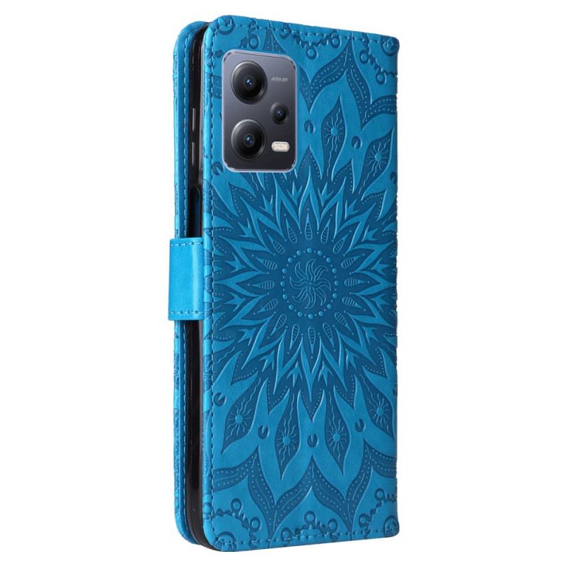 Capa Flip Para Xiaomi Redmi Note 12 5G Sol Com Cordão