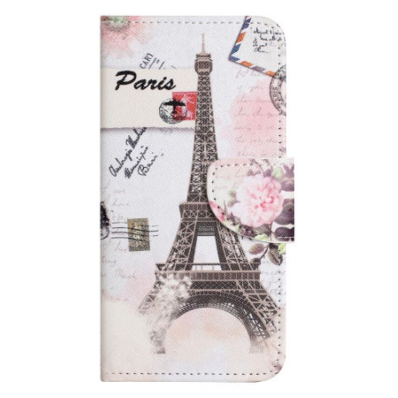 Capa Flip Para Xiaomi Redmi Note 12 5G Torre Eiffel