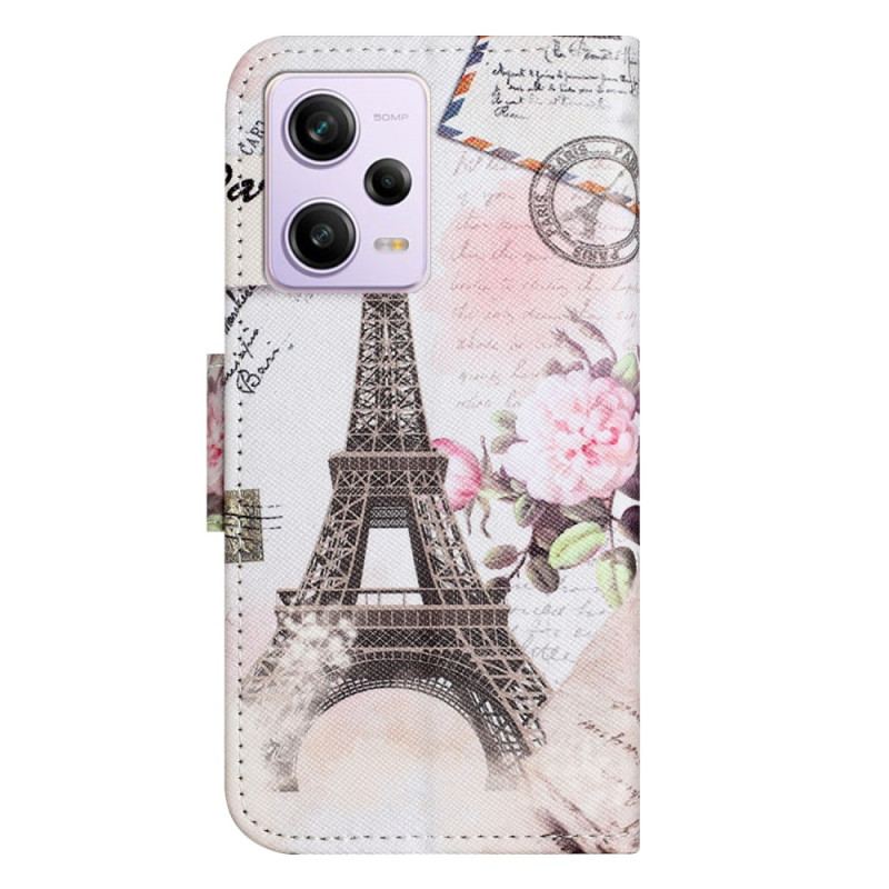 Capa Flip Para Xiaomi Redmi Note 12 5G Torre Eiffel