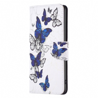 Capa Folio Para Xiaomi Redmi Note 12 5G Borboletas