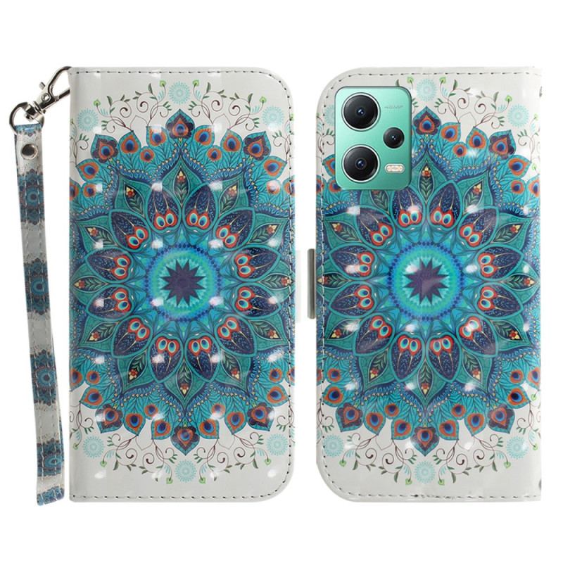 Capa Folio Para Xiaomi Redmi Note 12 5G De Cordão Mandala Strappy